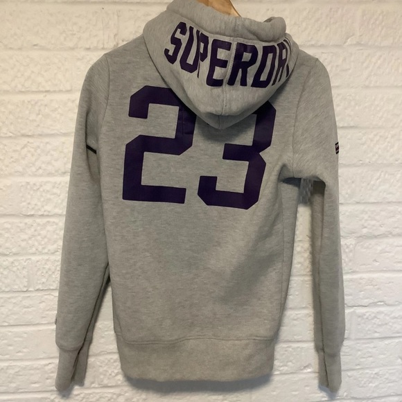 Superdry Tri League Hoodie - Size XS - Grey - Cotton - P2P 18” - Picture 4 of 5